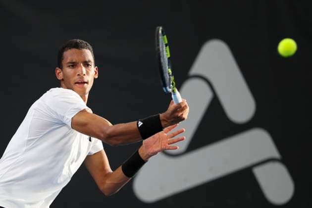 TENNIS ADELAIDE INTERNATIONAL, Felix Auger-Aliassime of Canada in the Men?s Final match against Sebastian Korda of the USA during the Adelaide International at Memorial Drive Tennis Club in Adelaide, Saturday, January 11, 2025. ( NO ARCHIVING, EDITORIAL USE ONLY, NO USE IN BOOKS WITHOUT CONSENT ADELAIDE SOUTH AUSTRALIA AUSTRALIA  Copyright: xMATTxTURNERx 20250111174776245502