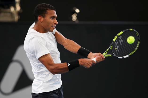 TENNIS ADELAIDE INTERNATIONAL, Felix Auger-Aliassime of Canada in the Men?s Final match against Sebastian Korda of the USA during the Adelaide International at Memorial Drive Tennis Club in Adelaide, Saturday, January 11, 2025. ( NO ARCHIVING, EDITORIAL USE ONLY, NO USE IN BOOKS WITHOUT CONSENT ADELAIDE SOUTH AUSTRALIA AUSTRALIA  Copyright: xMATTxTURNERx 20250111186484558972