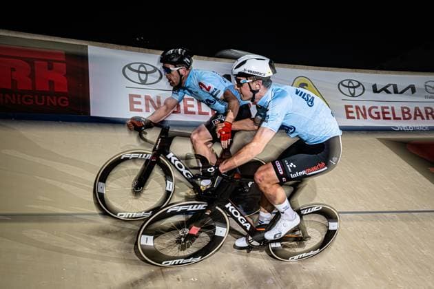 EEFTING Roy, ABMA Elmar: Sixdays Bremen 2025 Team 2 - VILSA - ABMA Elmar ( NED ) - Black - EEFTING Roy ( NED ) - Red Querformat - quer - horizontal - Landscape - Event Veranstaltung: Sixdays Bremen 2025 - Category Kategorie: Cycling - Track cycling, Rad, Radsport, Bahnrad, Bahn Sixdays - Elite Men - Location Ort: Europe Germany - Bremen - ÖVB Arena - Discipline: Madison - Distance: ... m - Date Datum: 10.01.2025 Friday Day 1 -
