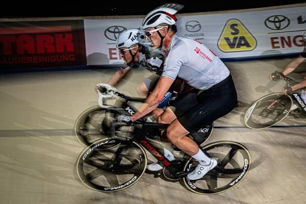 AUGENSTEIN Moritz, MALMBERG Matias Sixdays Bremen 2025 Team 3 SPIELBANK BREMEN MALMBERG Matias DEN Black AUGENSTEIN Moritz GER Red Landscape horizontal Landscape Event Event Sixdays Bremen 2025 Category Category Cycling Track Cycling Sixdays Elite Men Location Location Europe Germany Bremen ÖVB Arena Discipline Madison Distance m Date Date 10 01 2025 Friday Day 1
