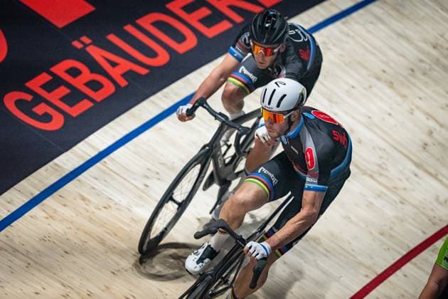 REINHARDT Theo, KLUGE Roger Sixdays Bremen 2025 Team 9 SWB REINHARDT Theo GER Red KLUGE Roger GER Black Landscape horizontal Landscape Event Event Sixdays Bremen 2025 Category Category Category Cycling Track Cycling Sixdays Elite Men Location Location Europe Germany Bremen ÖVB Arena Discipline Madison Distance m Date Date 10 01 2025 Friday Day 1