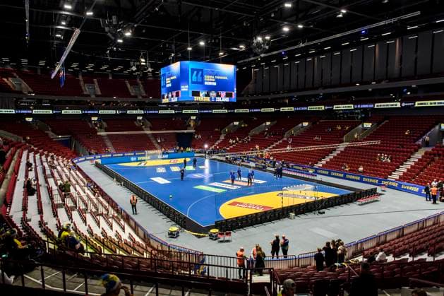 250111 Interior view of Malmö Arena ahead of the international friendly handball match between Sweden and Iceland on January 11, 2025 in Malmö Photo Christoffer Borg Mattisson BILDBYRAN COP 261 CB0407 handball handball handball international friendly sverige sweden island iceland bbeng genre  Copyright: CHRISTOFFERxBORGxMATTISSON BB250111CB008