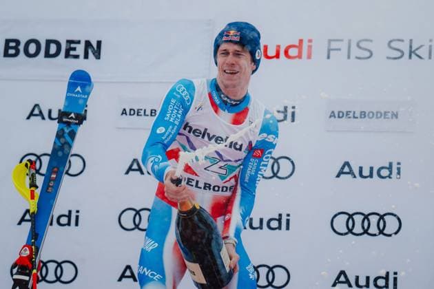 Bilder des Jahres 2025, Sport 01 Januar ALPINE SKIING - FIS WC Adelboden ADELBODEN,SWITZERLAND,11.JAN.25 - ALPINE SKIING - FIS World Cup, slalom, men. Image shows Clement Noel (FRA).  GEPAxpictures xAlexanderxSolc