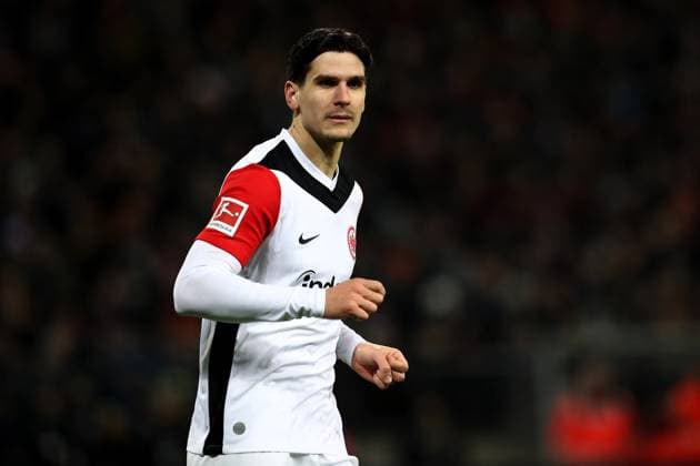11 01 2025, xtgx, Soccer 1 Bundesliga, FC St Pauli Eintracht Frankfurt emspor, v l Igor Matanovic Eintracht Frankfurt DFL DFB REGULATIONS PROHIBIT ANY USE OF PHOTOGRAPHS as IMAGE SEQUENCES and or QUASI VIDEO Hamburg