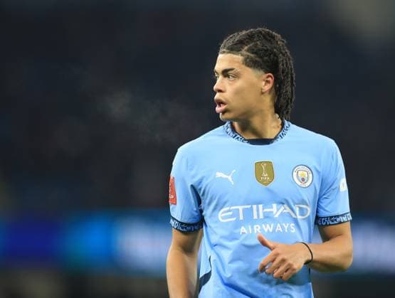 11th January 2025; Etihad Stadium, Manchester, England; FA Cup Third Round Football, Manchester City versus Salford City; Jahmai Simpson-Pusey of Manchester City  ActionPlus12737137 DavidxBlunsden