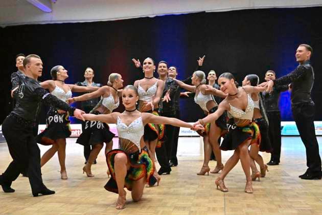 GER Dancing, 1 National League of Latin Formations 11 01 2025, GER Dancing, 1 National League of Latin Formations,, Final, in the picture Gruen Gold Club Bremen A with the theme Freedom and Peace nordphotoxGmbH xWitke nph00002