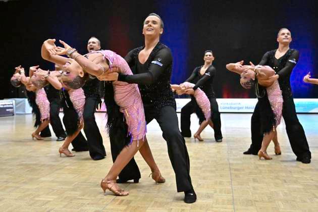 GER Dancing, 1 National League of Latin Formations 11 01 2025, GER Dancing, 1 National League of Latin Formations,, Final, in the picture Gruen Gold Club Bremen B with the theme Music is the key nordphotoxGmbH xWitke nph00002