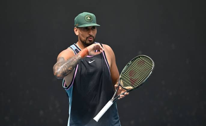 TENNIS AUSTRALIAN OPEN, Australian Nick Kyrgios is seen during a practice session during the 2025 Australian Open at Melbourne Park in Melbourne, Sunday, January 12, 2025. ( NO ARCHIVING, EDITORIAL USE ONLY, NO USE IN BOOKS WITHOUT CONSENT MELBOURNE VICTORIA AUSTRALIA  Copyright: xLUKASxCOCHx 20250112123290912299