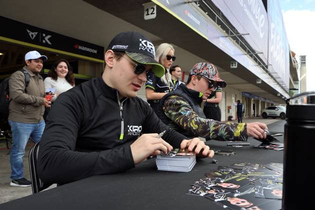 David Beckmann GER and team-mate Dan Ticktum GBR Cupra Kiro during the autograph session in the pit lane, FIA Formula E World Championship Season 11, Mexico City E Prix, 11 01 2025, Mexico
