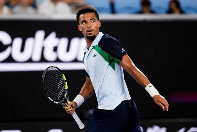 January 12, 2025: MELBOURNE, AUSTRALIA - JANUARY 12: Arthur Fils of France on his way to beating Otto Virtanen of Finland on day 1 of the 2025 Australian Open at Melbourne Park on January 12, 2025 in Melbourne, Australia. - ZUMAp121 20250112_zsp_p121_024 Copyright: xChrisxPutnamx