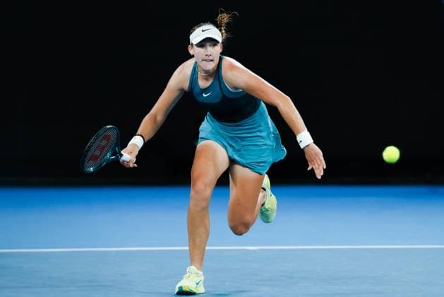 January 12, 2025: MELBOURNE, AUSTRALIA - JANUARY 12: Mirra Andreeva beats Marie Bouzkova of the Czech Republic on Day 1 of the 2025 Australian Open at Melbourne Park on January 12, 2025 in Melbourne, Australia. - ZUMAp121 20250112_zsp_p121_025 Copyright: xChrisxPutnamx
