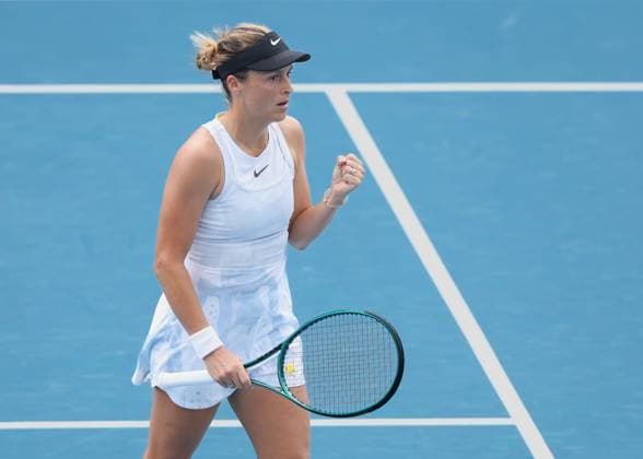 Tatjana Maria makes a fist and cheers, cheers, joy, emotion, Australian Open 2024, Melbourne Park, Melbourne, Victoria, Australia Copyright: xJuergenxHasenkopfx