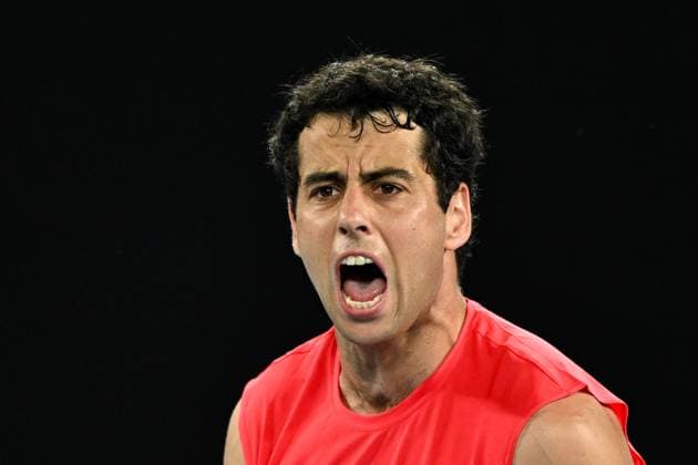 TENNIS AUSTRALIAN OPEN, Jaume Munar of Spain serves during his Men?s Singles Round 1 match against Casper Ruud of Norway at the 2025 Australian Open at Melbourne Park in Melbourne, Sunday, January 12, 2025. ( NO ARCHIVING, EDITORIAL USE ONLY, NO USE IN BOOKS WITHOUT CONSENT MELBOURNE VICTORIA AUSTRALIA  Copyright: xLUKASxCOCHx 20250112112940410250