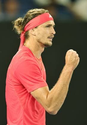 Alexander Zverev, GER, during first round of 2025 Australian Open in Melbourne, 12 01 2025