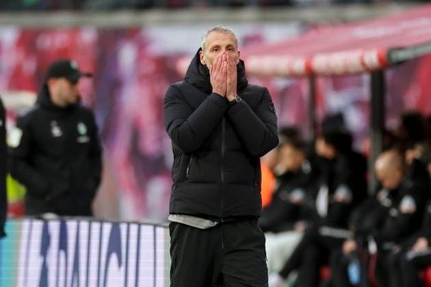 Coach Marco Rose RB Leipzig looks disappointed, Bundesliga, RB Leipzig v SV Werder Bremen, Red Bull Arena, January 12, 2025 in Leipzig, Germany Photo by Marco Steinbrenner DeFodi Images Coach Marco Rose RB Leipzig looks dejected, Bundesliga, RB Leipzig v SV Werder Bremen, Red Bull Arena, January 12, 2025 in Leipzig, Germany Photo by Marco Steinbrenner DeFodi Images DFL regulations prohibit any use of photographs as image sequences and or quasi video Defodi 700 leipzig bremen 20250112 029 Defodi-700 DFL regulations prohibit any use of photographs as image sequences and or quasi-video.