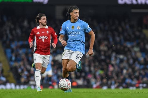 Jahmai Simpson-Pusey of Manchester City during the FA Cup match between Manchester City and Salford City at the Etihad Stadium, Manchester, England on 11 January 2025.  Copyright: xTomxPearsonx PMI-6644-0346