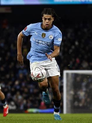 Football - 2024 2025 Emirates FA Cup - Round Five - Manchester City vs Salford City - Etihad Stadium - Saturday 11th January 2025 Jahmai Simpson-Pusey of Manchester City, at the Etihad. 