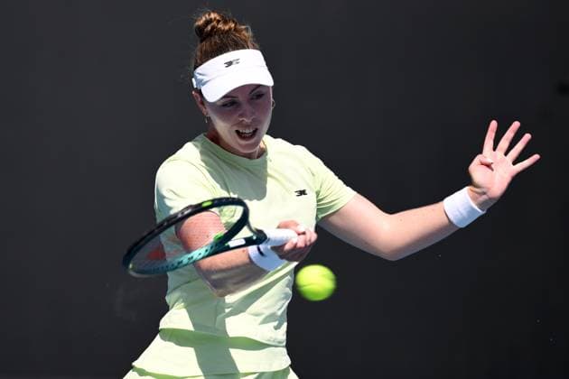 TENNIS AUSTRALIAN OPEN, Talia Gibson of Australia during her round 1 match against Zeyneo Sonmez of Turkey during the 2025 Australian Open at Melbourne Park in Melbourne, Monday, January 13, 2025. ( NO ARCHIVING, EDITORIAL USE ONLY, NO USE IN BOOKS WITHOUT CONSENT MELBOURNE VICTORIA AUSTRALIA  Copyright: xJOELxCARRETTx 20250113148732011785