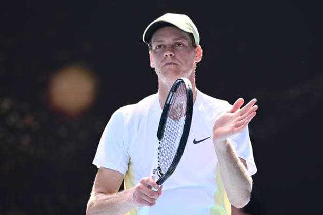 TENNIS AUSTRALIAN OPEN, Jannik Sinner of Italy reacts after winning his round 1 match against Nicolas Jarry of Chile during the 2025 Australian Open at Melbourne Park in Melbourne, Monday, January 13, 2025. ( NO ARCHIVING, EDITORIAL USE ONLY, NO USE IN BOOKS WITHOUT CONSENT MELBOURNE VICTORIA AUSTRALIA  Copyright: xJOELxCARRETTx 20250113133724459477