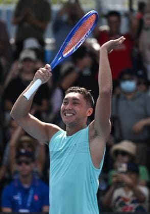 TENNIS AUSTRALIAN OPEN, James McCabe of Australia celebrates after winning his round 1 match against Martin Landaluce of Spain during the 2025 Australian Open at Melbourne Park in Melbourne, Monday, January 13, 2025. ( NO ARCHIVING, EDITORIAL USE ONLY, NO USE IN BOOKS WITHOUT CONSENT MELBOURNE VICTORIA AUSTRALIA  Copyright: xLUKASxCOCHx 20250113112647094670