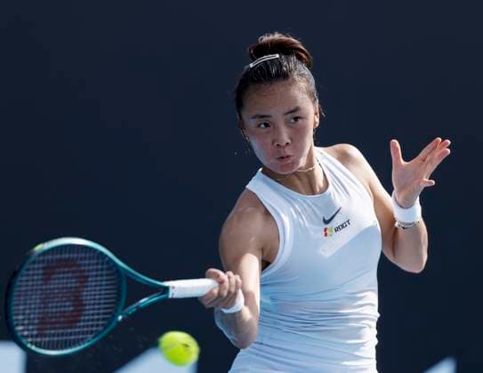 (250113) -- MELBOURNE, Jan. 13, 2025 -- Yuan Yue hits a return during the women s singles first round match between Yuan Yue of China and Anastasia Pavlyuchenkova of Russia at Australian Open tennis tournament in Melbourne, Australia, Jan. 13, 2025. ) (SP)AUSTRALIA-MELBOURNE-TENNIS-AUSTRALIAN OPEN-DAY 2 MaxPing 