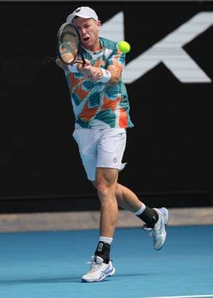 Dominik Koepfer, Australian Open 2024, Melbourne Park, Melbourne, Victoria, Australia Copyright: xJuergenxHasenkopfx