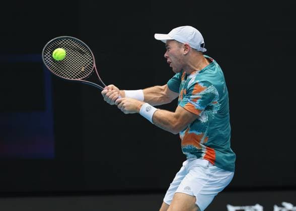 Dominik Koepfer, Australian Open 2024, Melbourne Park, Melbourne, Victoria, Australia Copyright: xJuergenxHasenkopfx