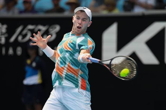 Dominik Koepfer, Australian Open 2024, Melbourne Park, Melbourne, Victoria, Australia Copyright: xJuergenxHasenkopfx