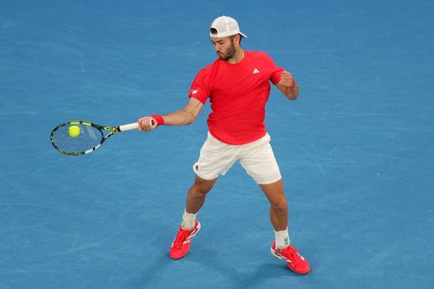 Jacob Fearnley of Great Britain Australian Open, Day Two, Tennis, Melbourne Park, Melbourne, Australia - 13 Jan 2025  Copyright: xRachelxBach Shutterstockx 15098220gz