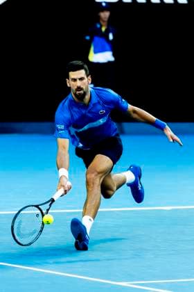 MELBOURNE, VIC - JANUARY 13: Novak Djokovic of Serbia in action during Round 1 of the 2025 Australian Open on January 13 2025, at Melbourne Park in Melbourne, Australia. (Photo by Jason Heidrich Icon Sportswire) TENNIS: JAN 13 Australian Open EDITORIAL USE ONLY Icon250113243
