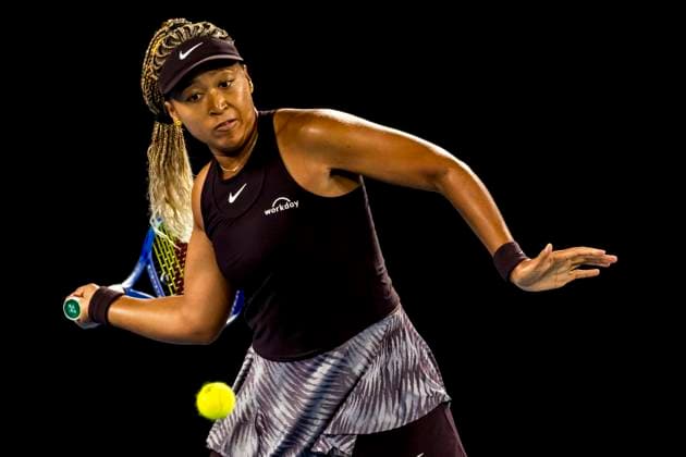 MELBOURNE, VIC - JANUARY 13: Naomi Osaka of Japan in action during Round 1 of the 2025 Australian Open on January 13 2025, at Melbourne Park in Melbourne, Australia. (Photo by Jason Heidrich Icon Sportswire) TENNIS: JAN 13 Australian Open EDITORIAL USE ONLY Icon250113261