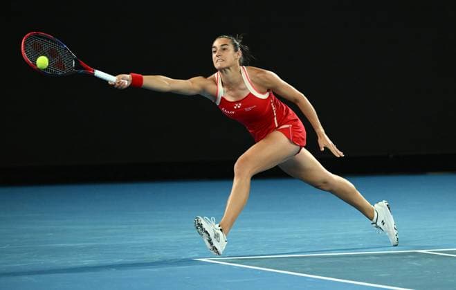 TENNIS AUSTRALIAN OPEN, Caroline Garcia of France during her round 1 match against Naomi Osaka of Japan during the 2025 Australian Open at Melbourne Park in Melbourne, Monday, January 13, 2025. ( NO ARCHIVING, EDITORIAL USE ONLY, NO USE IN BOOKS WITHOUT CONSENT MELBOURNE VICTORIA AUSTRALIA  Copyright: xJOELxCARRETTx 20250113171561798368