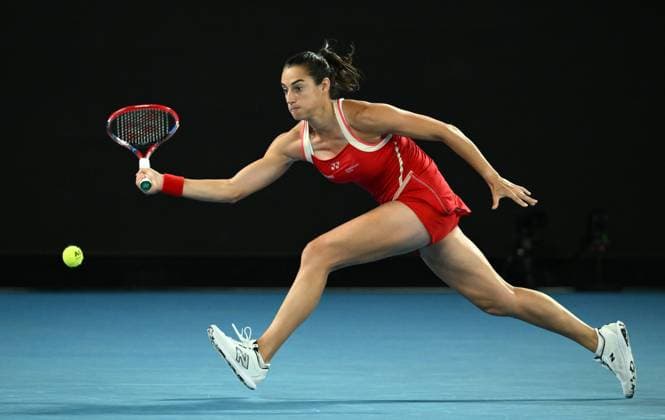 TENNIS AUSTRALIAN OPEN, Caroline Garcia of France during her round 1 match against Naomi Osaka of Japan during the 2025 Australian Open at Melbourne Park in Melbourne, Monday, January 13, 2025. ( NO ARCHIVING, EDITORIAL USE ONLY, NO USE IN BOOKS WITHOUT CONSENT MELBOURNE VICTORIA AUSTRALIA  Copyright: xJOELxCARRETTx 20250114120499092547