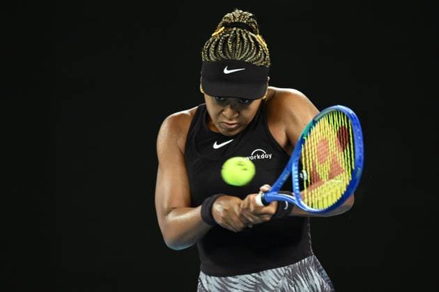 TENNIS AUSTRALIAN OPEN, Naomi Osaka of Japan during her round 1 match against Caroline Garcia of France during the 2025 Australian Open at Melbourne Park in Melbourne, Monday, January 13, 2025. ( NO ARCHIVING, EDITORIAL USE ONLY, NO USE IN BOOKS WITHOUT CONSENT MELBOURNE VICTORIA AUSTRALIA  Copyright: xJOELxCARRETTx 20250114118537266659