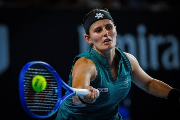 Belgian Greet Minnen pictured in action during a tennis match between Belgian Minnen and Australian Aiava, in the first round of the women s singles at the Australian Open Grand Slam tennis tournament, Monday 13 January 2025 in Melbourne Park, Melbourne, Australia. The 2025 edition of the Australian Grand Slam takes place from January 12th to January 26th. Greet Minnen has lost 7-5, 5-7, 6-7. PATRICKxHAMILTON  x110331639x