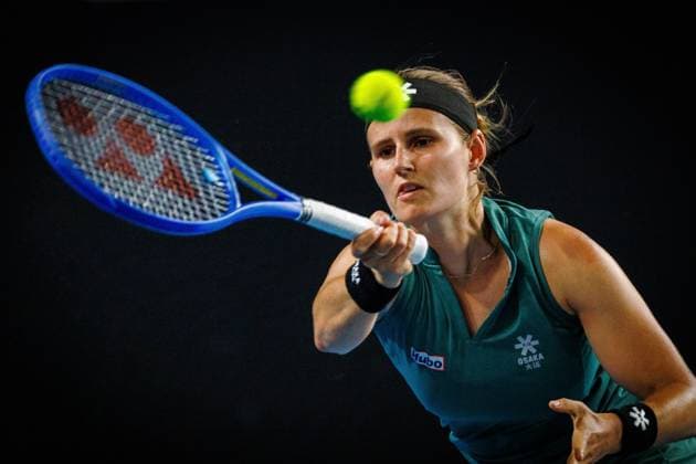 Belgian Greet Minnen pictured in action during a tennis match between Belgian Minnen and Australian Aiava, in the first round of the women s singles at the Australian Open Grand Slam tennis tournament, Monday 13 January 2025 in Melbourne Park, Melbourne, Australia. The 2025 edition of the Australian Grand Slam takes place from January 12th to January 26th. Greet Minnen has lost 7-5, 5-7, 6-7. PATRICKxHAMILTON  x110332395x