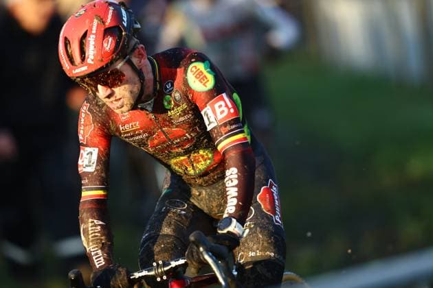 Belgian Eli Iserbyt pictured in action during the men s elite race of the Cyclocross Otegem cycling event, in Otegem, the day after the Belgian national cyclocross championships. DAVIDxPINTENS  x110333568x