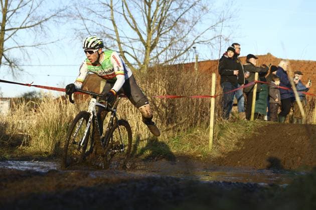 Belgian Laurens Sweeck pictured in action during the men s elite race of the Cyclocross Otegem cycling event, Monday 13 January 2025 in Otegem, the day after the Belgian national cyclocross championships. DAVIDxPINTENS  x110339480x