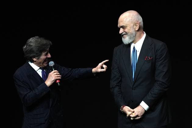Urbano Cairo , Edi Rama Prime Minister of Albania during the Giro d& x2019;Italia and Giro d& x2019;Italia Women 2025 Presentation - Auditorium Parco della Musica Ennio Morricone in Rome, Italy - Monday , January 13, 2025. - Cycling  Copyright: xMassimoxPaolone LaPressex