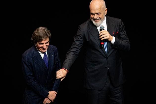 Presentation Of 108 Giro Italia Underway In Rome Urbano Cairo and Edi Rama, Prime Minister of Albania, attend the Giro d Italia and Giro d Italia Women 2025 Presentation at Auditorium Parco della Musica Ennio Morricone in Rome, Italy, on January 13, 2025. Rome Italy  Copyright: xMassimoxValicchiax originalFilename:valicchia-notitle250113_npEDv.jpg