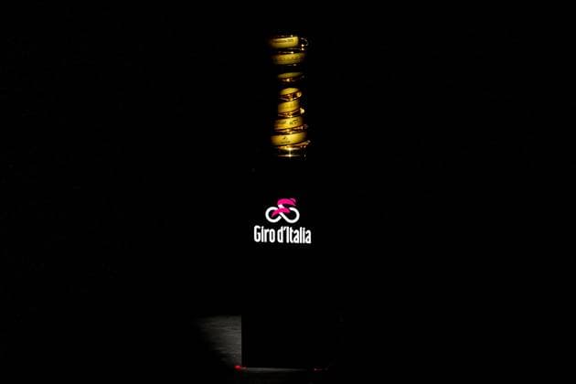 Presentation Of 108 Giro Italia Underway In Rome The trophies Senza Fine (Infinity) are displayed on stage before the presentation of the official route of the Giro d Italia and Giro d Italia Women 2025 cycling races in Rome, Italy, on January 13, 2025. Rome Italy  Copyright: xMassimoxValicchiax originalFilename:valicchia-notitle250113_np4hs.jpg