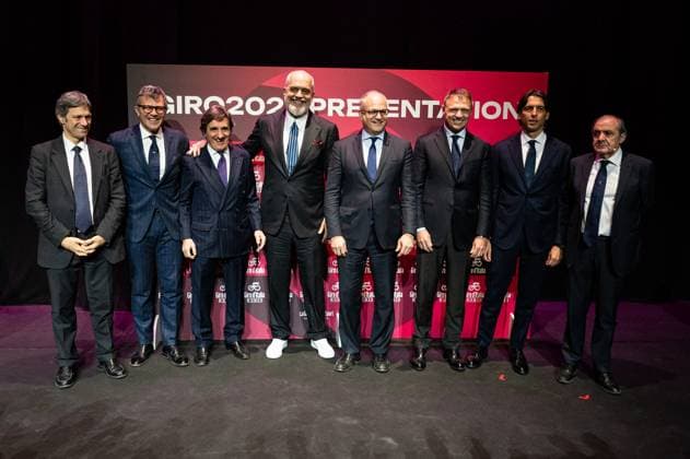 Presentation Of 108 Giro Italia Underway In Rome From left to right, Matteo Zoppas, Paolo Bellino, Urbano Cairo, Edi Rama, Roberto Gualtieri, Francesco Lollobrigida, Alessandro Onorato, and Mauro Vegni are present during the Giro d Italia and Giro d Italia Women 2025 Presentation at Auditorium Parco della Musica Ennio Morricone in Rome, Italy, on January 13, 2025. Rome Italy Copyright: xMassimoxValicchiax originalFilename:valicchia-notitle250113_np7yS.jpg