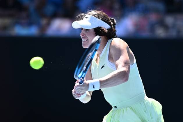 TENNIS AUSTRALIAN OPEN, Kimberly Birrell of Australia returns during her round 1 match against Eva Lys of Germany during the 2025 Australian Open at Melbourne Park in Melbourne, Tuesday, January 14, 2025. ( NO ARCHIVING, EDITORIAL USE ONLY, NO USE IN BOOKS WITHOUT CONSENT MELBOURNE VICTORIA AUSTRALIA  Copyright: xJOELxCARRETTx 20250114195161717519