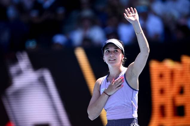 TENNIS AUSTRALIAN OPEN, Eva Lys of Germany celebrates winning her round 1 win against Kimberly Birrell of Australia during the 2025 Australian Open at Melbourne Park in Melbourne, Tuesday, January 14, 2025. ( NO ARCHIVING, EDITORIAL USE ONLY, NO USE IN BOOKS WITHOUT CONSENT MELBOURNE VICTORIA AUSTRALIA  Copyright: xJOELxCARRETTx 20250114170730660304