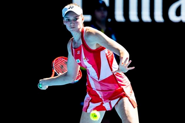 MELBOURNE, VIC - JANUARY 14: Elena Rybakina of Kazakhstan in action during Round 1 of the 2025 Australian Open on January 14 2025, at Melbourne Park in Melbourne, Australia. (Photo by Jason Heidrich Icon Sportswire) TENNIS: JAN 14 Australian Open EDITORIAL USE ONLY Icon250114128