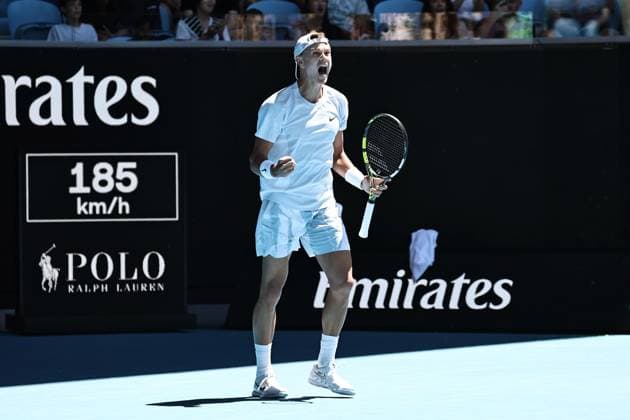 Holger Rune, DEN, during first round of 2025 Australian Open in Melbourne, 14 01 2025; - 