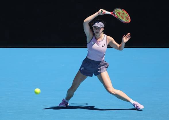 Eva Lys, Australian Open 2024, Melbourne Park, Melbourne, Victoria, Australia. Copyright: xJuergenxHasenkopfx