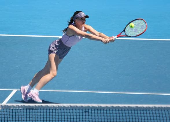 Eva Lys, Australian Open 2024, Melbourne Park, Melbourne, Victoria, Australia. Copyright: xJuergenxHasenkopfx