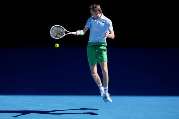 Tennis 2025: Australian Open Day 3 January 14, 2025: 5th seed DANIIL MEDVEDEV of the Russian Federation in action against KASIDIT SAMREJ of Thailand on Rod Laver Arena in a Men s Singles 1st round match on day 3 of the 2025 Australian Open in Melbourne, Australia. Sydney Low Cal Media(Credit Image: Â Sydney Low Cal Sport Media) Melbourne Victoria Australia EDITORIAL USE ONLY Copyright: xx ZUMA-20250114_faf_c04_033.jpg SydneyxLowx csmphotothree344770