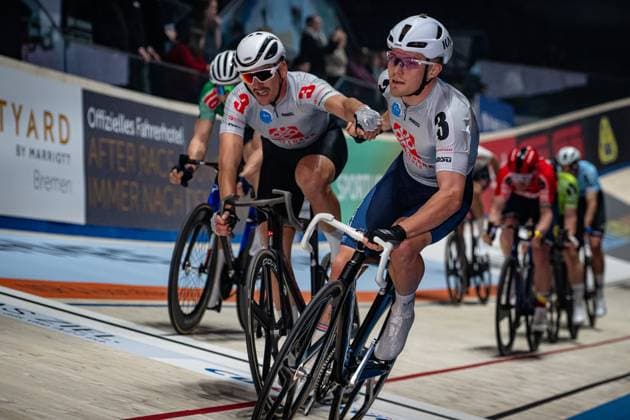 MALMBERG Matias, AUGENSTEIN Moritz Sixdays Bremen 2025 Team 3 SPIELBANK BREMEN MALMBERG Matias DEN Black AUGENSTEIN Moritz GER Red Landscape horizontal Landscape Event Event Sixdays Bremen 2025 Category Category Cycling Track Cycling Sixdays Elite Men Location Location Europe Germany Bremen ÖVB Arena Discipline Madison Distance m Date Date 13 01 2025 Monday Day 4